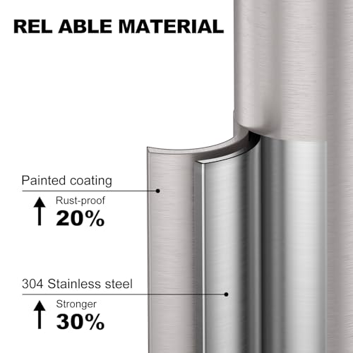 Image of Stain Nickel Toilet Brush and Holder,Extra Long Handled Toilet Brush for Bathroom,Stainless Steel Heavy Duty Toilet Bowl Brush,Removable Inner Bowl,Deep Cleaning Dense Bristles Brush