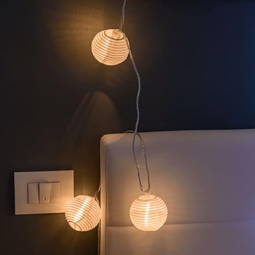Gresonic Lantern String Lights 20 Leds 15 Feet,Waterproof Indoor Outdoor Nylon Hanging Lights Plug In For Wedding Decorations Patio Porch Window Decor(Warm White) #TOP3