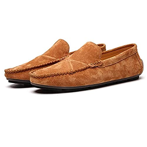 Men Suede Driving Comfort Loafers Brogue Casual Walking Flat Moccasin Business Classic Dress Boat Shoes