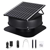 VEVOR Solar Attic Fan, 40 W, 1230 CFM Large Air Flow Solar Roof Vent Fan, Low Noise and Weatherproof with 110V Smart Adapter, Ideal for Home, Greenhouse, Garage, Shop, RV, FCC Listed