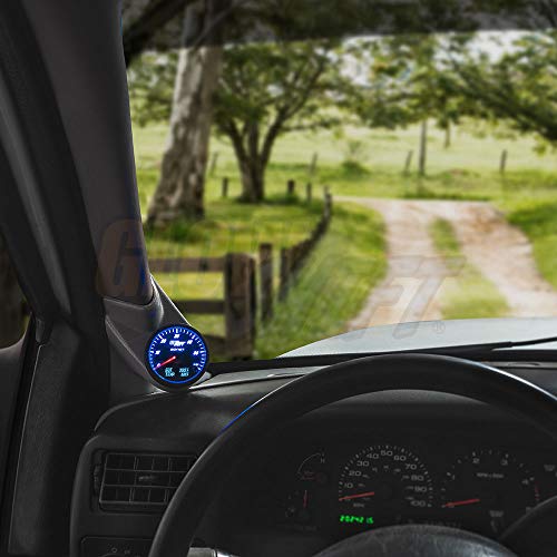 Glowshift 3In1 Diesel Gauge Package Compatible With Ford Super Duty F-250 F-350 7.3L Power Stroke 1999-2002 - 60Mm Black Dial 1500 F Egt W/Digital Boost & Temp Readings - Gray Single Pillar Pod #TOP1