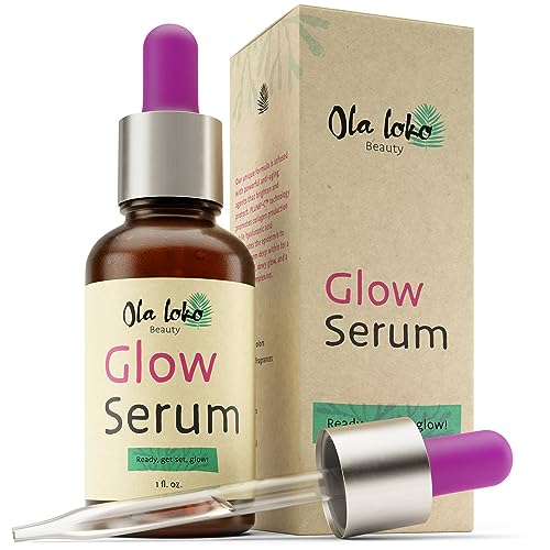 Glow Vitamin C Serum for Face - Brightening Serum with Hyaluronic Acid and Niacinamide, Hydrating Serum with Collagen Boosting - Serums Skincare for Women to Reduce Dark Spots, Simple Serum