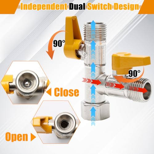 Image of RV Winterizing Kit, Brass RV Antifreeze Pump Kit for RV 3-Way by-Pass Valve Replacement Kit, RV Pump Converter Winterizing Part for Water System RV Full-Flow Winterizing Kit