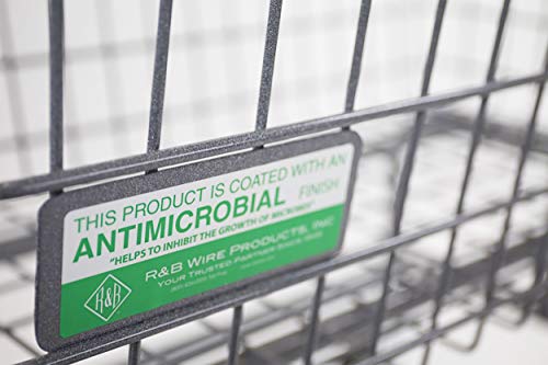 R&B Wire™ 200F/ANTI Antimicrobial Large Capacity Laundry Cart, 4.5 Bushel, Gray, Made in USA