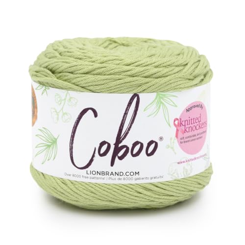 Image of Lion Brand Yarn, Coboo Cotton Blend Crochet Yarn, Celery, Green, 1 Pack