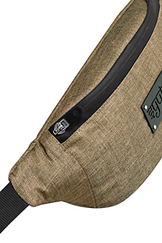 Image of Unisex Waist Pack Travel Handy Hiking Zip Pouch Elegant Style Document Money Phone Belt Sport Bag Bum Bag for Men and Women Nylon Adjustable Strap (Russet Brown)
