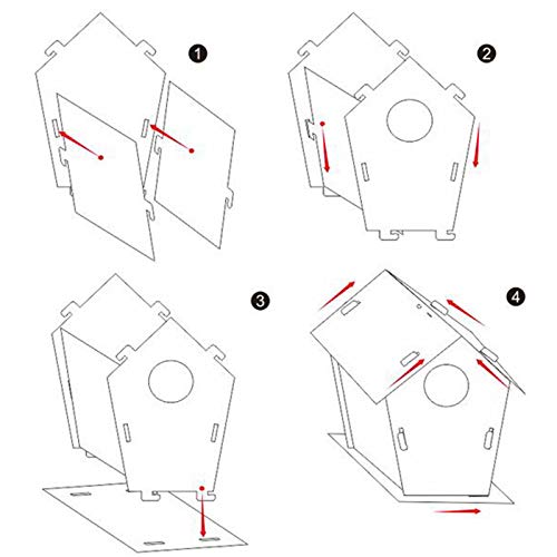 BLIBUNALA DIY Huis Vogel Hand Houten Ambachten Decoratie Home Set 30ML Geschilderd Patio Gazon & Tuin Antiek Glas Kolibrie Feeder (veelkleurig, One Size) - Image 5