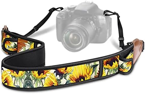 Fintie Camera Strap for All DSLR Camera, Universal Neck Shoulder Belt with Accessory Pockets for Canon, Nikon, Sony, Pentax, Sunflowers