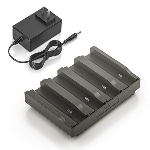 4-Port Fast Charging Dock Compatible with TACTACAM Reveal Lithium Cartridge Charger, for Ultra, X, Pro & Pro 3.0, Gen 2.0 & 3.0 Cellular Trail Camera Battery Packs, Include 12V 5A Wall Charger