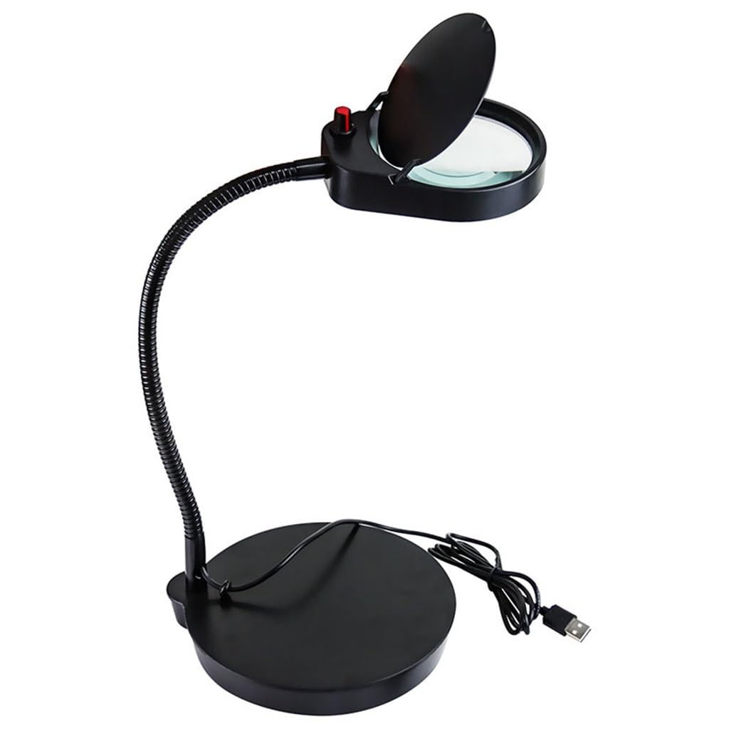 Loupe de bureau LED grossissante avec lentille en verre optique 10x 20x
