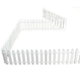 Fairy Garden Miniature Fence Accessories: Decorative White Wooden Picket Fence for Indoor & Outdoor Christmas Village - for Kids Ages 4 to 8 - Festive Decor for Christmas and Halloween (White)
