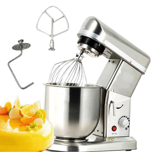 YXCUSAM Batidora de pie, Mezclador de masa multifunción, mezclador de alimentos de cocina de 3 velocidades ajustables para restaurantes, escuelas (7L)