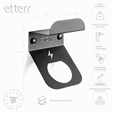 etterr | Uchwyt stacji ładowania samochodu elektrycznego | 100% stal | Wyprodukowano w Unii Europejskiej | 17x10 cm | Uchwyt ładowarki samochodu elektrycznego (1, stacja ładowania + uchwyt ze złączem