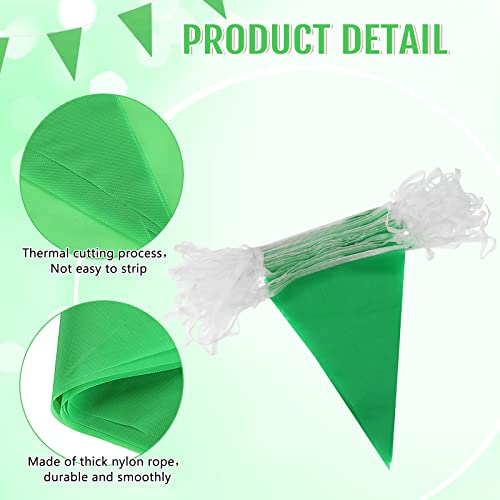 Image of Preboun 400 ft Solid Pennant Banner Flags 240 Pcs String Hanging DIY Triangle Bunting Bulk Garland for Grand Opening Carnival Birthday Party Decoration Outdoor(Green)