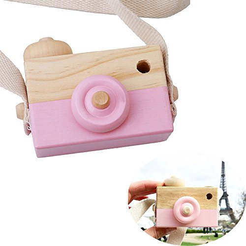 wgg Mini Wooden Camera Children's Toy, Kid's Room Hanging Decoration Portable Toy Gift