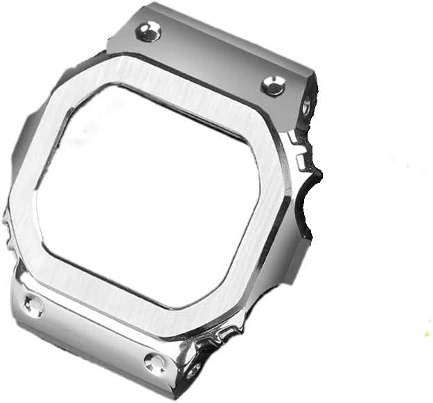 Suit watchband Fit for Casio G-SHOCK DW5600 GW-B5600 GWM5610 Stainless steel metal Bezel watch case (Color : Silver case, Size : 5610)