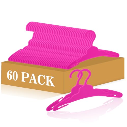 YBSAHLYY 36 Pcs Doll Clothes Hangers for 18-Inch Dolls - Non-Slip Space-Saving Wardrobe Accessories for Doll Gowns & Outfits (Rose Red)
