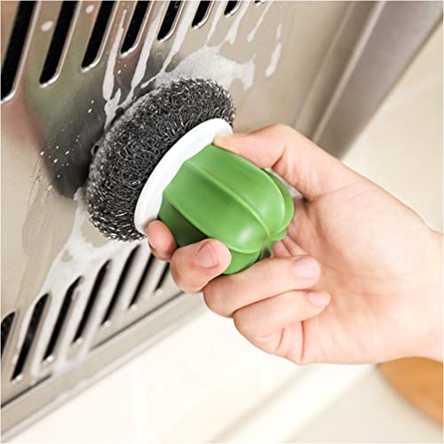 Image of Cactus Shaped Brush with Handle Remover Detachable Dish Bowl Ball Dish Pot Sink Washing Tool Kitchen Scrubber for Kitchen Black