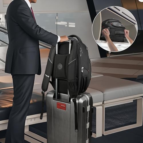 Image of Swissdigital Design Men's Laptop Backpack for College and Business Travel with Integrated USB Charging Port and RFID Protection Fits 15.6 inch Laptops Bag Black /Grey | J14-02