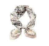 JERLA 100% Pure Mulberry Silk Square Scarf for Hair-27''x27'' Women Men Natural Silk Neckerchief Headscarf (Flowers and birds pink)