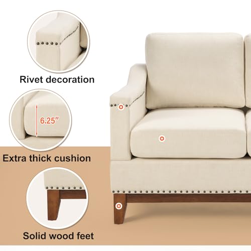 Image of Multifunctional Storage Ottoman with Flip-Top Table, Upholstered Footrest with Storage Space, Stylish Coffee Table with Solid Wood Legs for Living Room, Beige