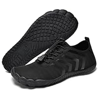 Torotto Barfußschuhe Fitnessschuhe Barfussschuhe Herren Damen Atmungsaktiv Schnell Trocknen Knit Zero-Drop Outdoor Unisex(Schwarz 41)