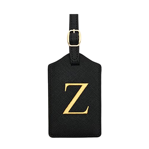 Luggage Tag PU Leather for Suitcase Baggage Handbag Travel Bag Label Suitcase Tag Label Tag w. Name Card & Privacy Cover (Z)