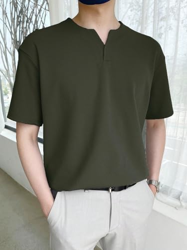 Image of Leriya Fashion T-Shirt for Men || Cotton Tshirt for Men || Plain Tshirt for Men || Half Sleeve T-Shirt for Men || V-Neck Style Design T-Shirt for Men