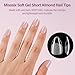 Misssix Short Almond Gel Nail Tips Kit, 216Pcs Pre Etched Clear Fake Nails, Full Cover False Nail 9-in-1 Gel Glue and Portable Mini U V Nail Lamp for Women 12 Sizes