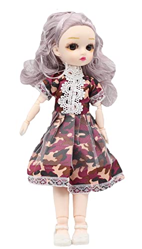 Image of Tickles Movable Joints Cute Beautiful Eyes Fashionable Dress Doll (Size: 30 cm Color: Red)