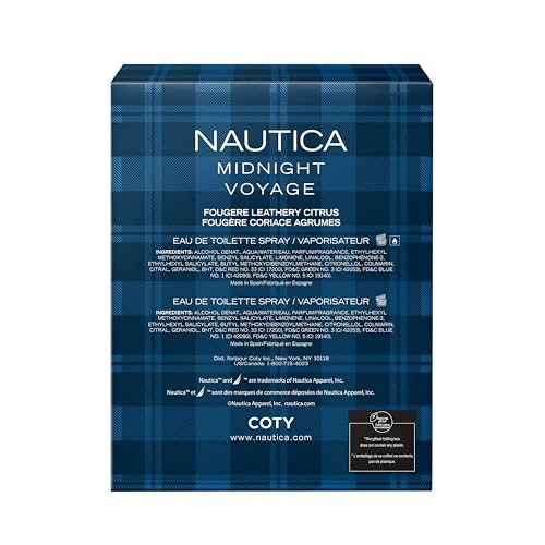 Nautica Midnight Voyage Eau de Toilette + Travel Spray Gift Set, Notes of Pink Pepper, Amber, and Mint, Men's Fragrance, Long Lasting, Everyday Fragrance, Travel Size - Image 4