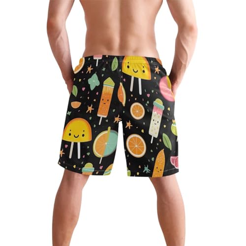 Men's Ice Cream Swim Trunks Shorts Swimwear Beach Board Short Bathing Suits with Mesh Lining and Pockets S 203238523