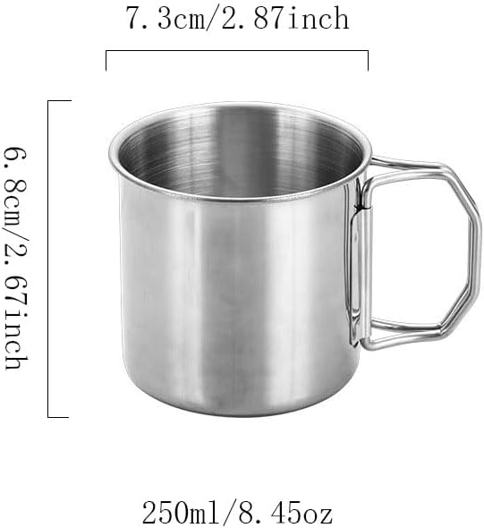304 stainless steel foldable water cup outdoor camping portable folding handle cup mountaineering cup camping cup (S & 250ml)