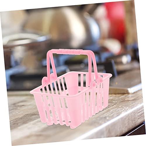 Stobok 20Pcs Mini Shopping Basket Desk Accessory Kids Basket Mini Food Toys Mini Brands Series 4 Portable Shower Tote Plastic Basket With Handle Small Supermarket Hand Basket Models #TOP5