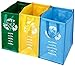 Mediawave Store - Borse Colorate 004620 per Raccolta differenziata Set 3 Pz autoportanti Armadio, Cassetto, Adatte per Il Riciclaggio, Rifiuti Speciali, Sacchetti in Plastica, per Vetro, Carta