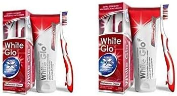 White GloExtra Strength Whitening Toothpaste Professional Choice 100ml - 2 Packs with Sanitral 50 Pcs Dental Floss Stick Included as a Gift