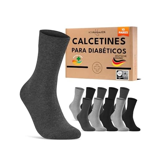 sockenkauf24 Calcetines Diabéticos Hombre Mujer 39-42 sin Elástico y sin Costuras con Cintura de Confort Algodón Negro Gris Antracita 10 Pares