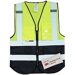 Ropa Laboral Alta Visibilidad Salzmann 3M Chaleco de Seguridad Multibolsillos - Chaleco reflectante de alta visibilidad con cremallera - Hecho con cinta reflectante 3M