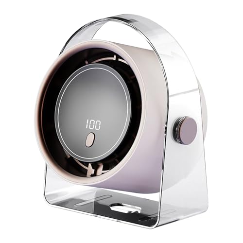 Ventilador de escritorio – Ventilador de aire recargable pequeño sin hojas para dormitorio, hogar, dormitorio, viajes, camping, cocina, coche, al aire libre, senderismo, playa, baño, compacto y
