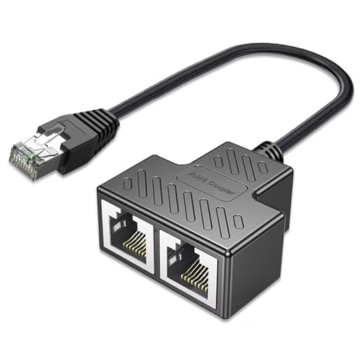 AKWOR Ethernet Splitter, RJ45 1 Male to 2 Female LAN Ethernet Cable Splitter Suitable Super Cat5, Cat5e, Cat6, Cat7 LAN Ethernet Socket Connector Adapter…