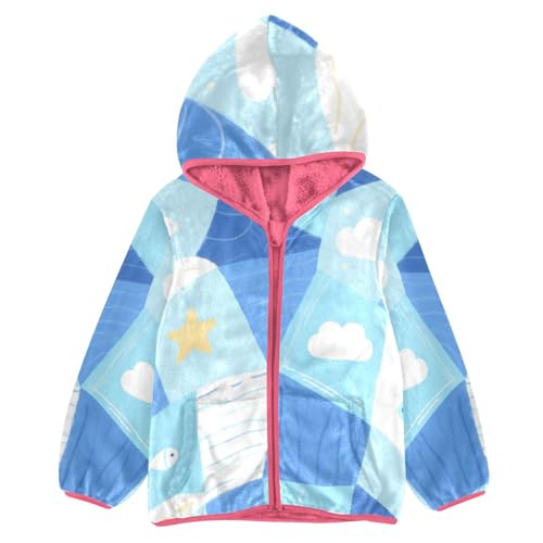 GuoChe Weather and Fish Boys Hooded Fleece Jacket