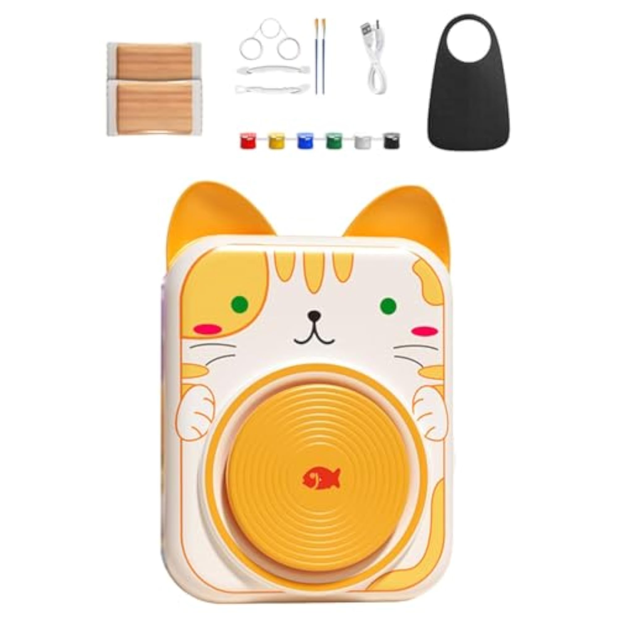 Kids Cartoon Cat Shaped Pottery Wheel Handcraft Sculpting Tool
