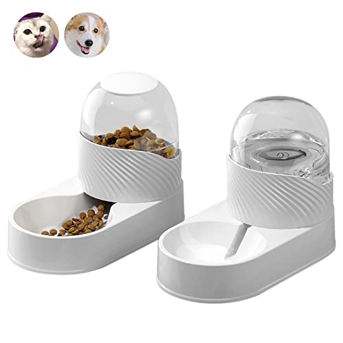 Automatic Cat Feeders Pet Water Dispenser Suit, Anti-blocking and Anti-overturning Design, Automatic Gravity Dog Feeder…