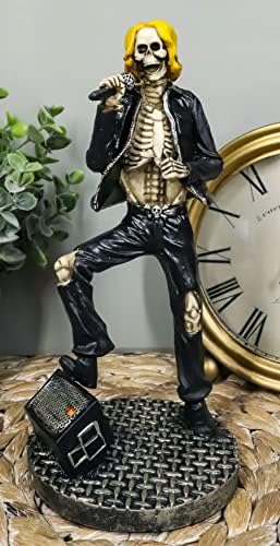 Ebros Gift Day of The Dead Skeleton Hell Rock Band Concert Figurine Underworld Entertainment Collectible (Rock Lead Singer)