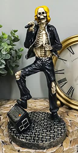 Ebros Gift Day Of The Dead Skeleton Hell Rock Band Concert Figurine Underworld Entertainment Collectible (Rock Lead Singer) #TOP16
