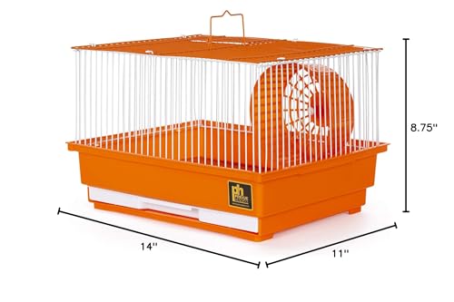 Image of Prevue Pet Products Single-Story Hamster and Gerbil Cage, Orange