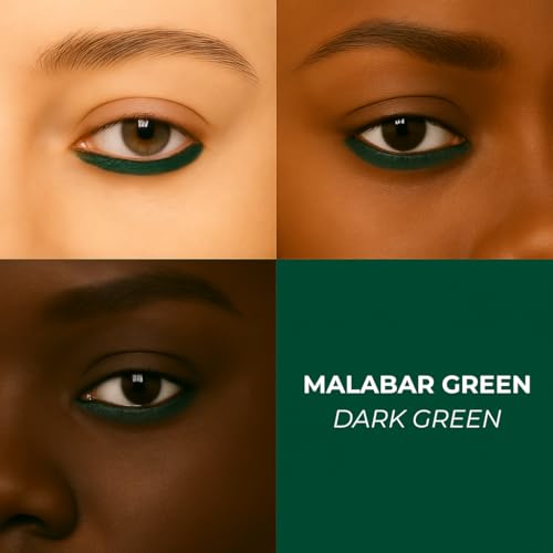 Image of LoveChild Masaba Colored Kajal, Malabar Green (Dark Green)- Intense Color, Smooth Glide, Waterproof, Smudge-Proof Eye Pencil with Almond Oil, 0.35 g