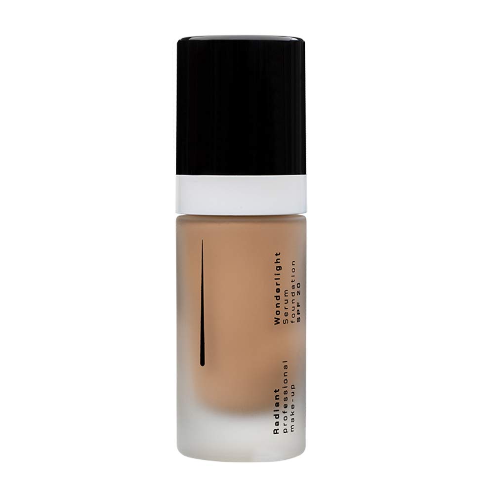 Radiant Professional Wonderlight Serum Liquid Foundation for Makeup Kit - Alternative to Bronzer Powder - Color Corrector & Under Eye Concealer - Matte Eyeshadow Base - 1.01 oz - Tan Beige (05)