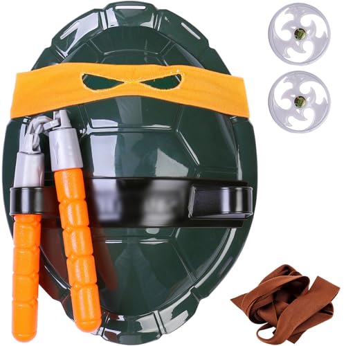 Crasoldiers Turtle Shell Cosplay Costume for Kids, Super Hero Turtle Shell Costume Birthday Party Gift for Boys and Girls