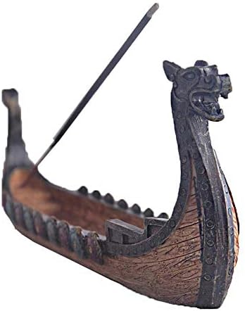 Comeon Retro Incense Burners Traditional Chinese Design Dragon Boat Incense Stick Holder Burner Hand Carved Carving Censer Ornaments